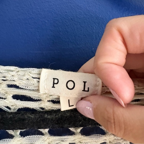 POL Cream V-Neck Sweater with Mesh Knit - Picture 5 of 5